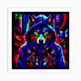 Psychedelic Wolf Art Print