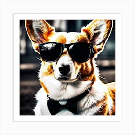 Corgi In Sunglasses 55 Art Print