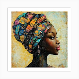 African Woman In A Turban 1 Art Print