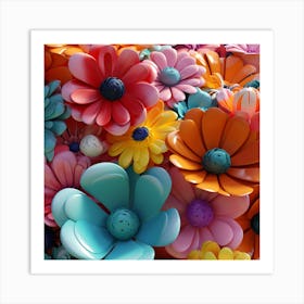 Colorful Flowers 23 Art Print