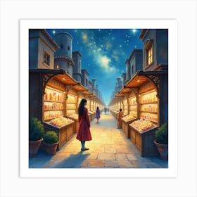 Christmas Market Art Print