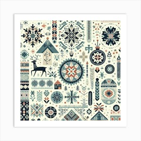 Scandinavian style, popular northern pattern 2 Art Print