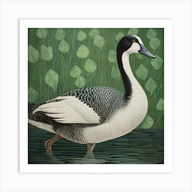 Ohara Koson Inspired Bird Painting Goose 3 Square Art Print