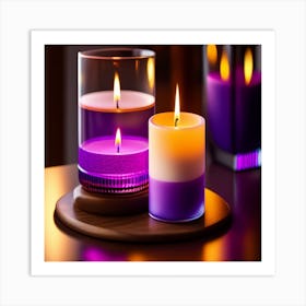 Candles On A Table Art Print