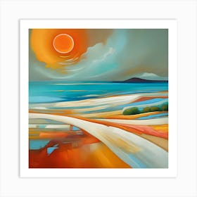 Sunset At The Beach 5 Art Print