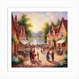 Village Square 1 Art Print