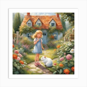 Little Girl In The Garden Art Print