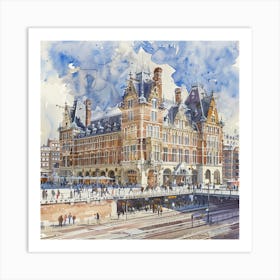 Amsterdam Central Station: Series. Water Colour 3 Art Print