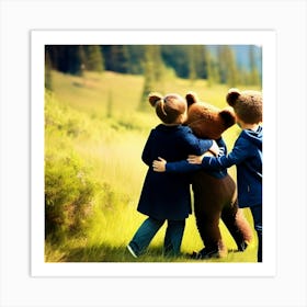 Outdoor bear hugs  Art Print
