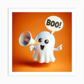 Ghost With Megaphone Art Print