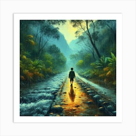 Rainy Day In The Forest Art Print