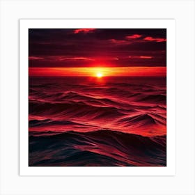 Sunset Over The Ocean 45 Art Print