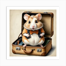 Hamster In Suitcase 2 Art Print