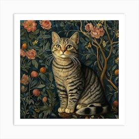 Cat In The Garden Art Art Print