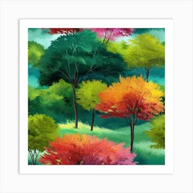 Colorful Trees 2 Art Print