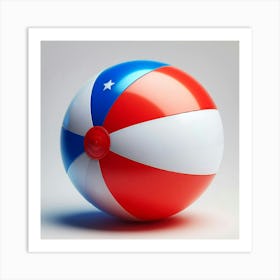 Flag Of Puerto Rico Beach Ball Art Print