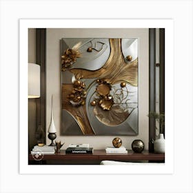 Abstract Gold Wall Art 1 Art Print