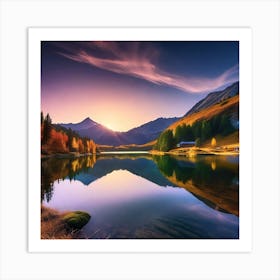 Sunset In The Mountains 124 Art Print