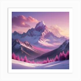 Snow Landscape Paintings Art Print Art Print