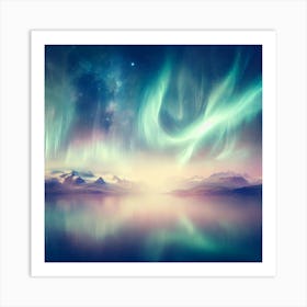 An ethereal and dreamlike depiction of the Northern Lights.3 Art Print