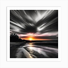 Sunset Over The Ocean 233 Art Print