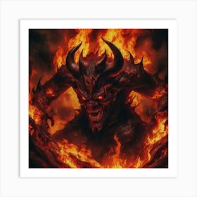 Demon In Flames 1 Art Print