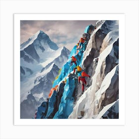 Climber On A Mountain Art Print