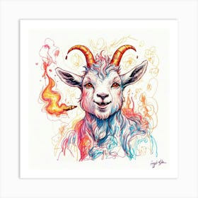 Goat With Horns 22 Art Print