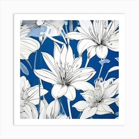 Pattern lilies Art Print