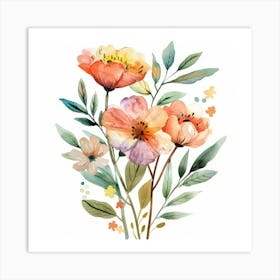 Watercolor Flowers 41 Art Print