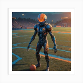 Alien Soccer Player Art Print