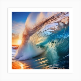 Sunset Ocean Wave 2 Art Print