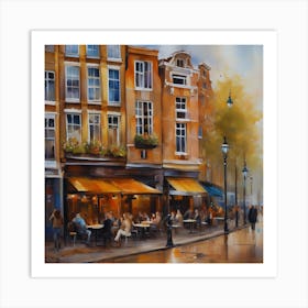 Amsterdam cafe coffee .oil artwork .4 Art Print