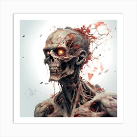 Zombie Skeleton Art Print