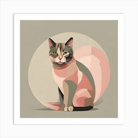 Abstract Cat Art Print