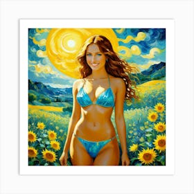 Sunflower Girldfh Art Print