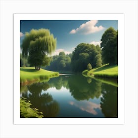 Peaceful Countryside Lake (16) Art Print