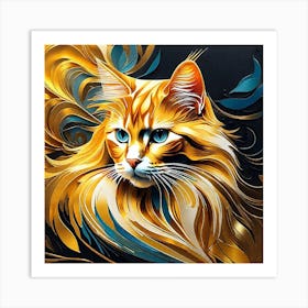 Golden Cat 27 Art Print