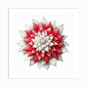 Dahlia, Red Flower Art Print