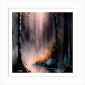 Lake In The Woods Art Print