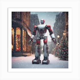 Christmas Robot Art Print