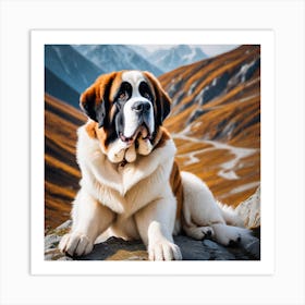 St Bernard Dog 43 Art Print