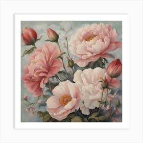 Pink Peonies 1 Art Print