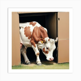 Cow In Barn Art Print