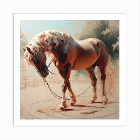 Horse In A Circle Art Print