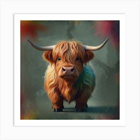 Cute highland cow Art Print