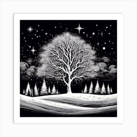 Tree In The Snow 1 Art Print