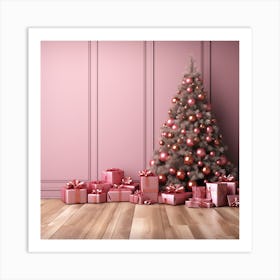 Christmas Tree With Presents Art Print