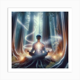 Meditation In The Forest Art Print