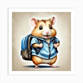 Hamster With Backpack 11 Art Print